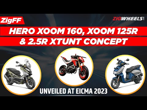 Hero Xoom 160 & Xoom 125R Unveiled At EICMA 2023 | Hero MotoCorp Goes Big With Concepts | ZigFF