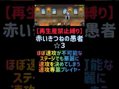 猫の動画サムネイル - 【再生産禁止縛り】ムートがいれば赤いきつねの愚者 ☆３を出撃５体のみで速攻攻略出来る説 #にゃんこ大戦争