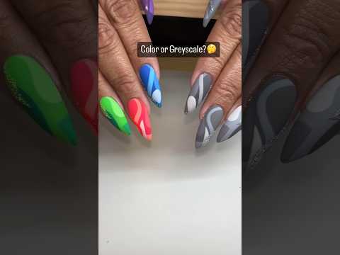 📝Color or no color, that is the question🤔 #nailart #abstractart #nails