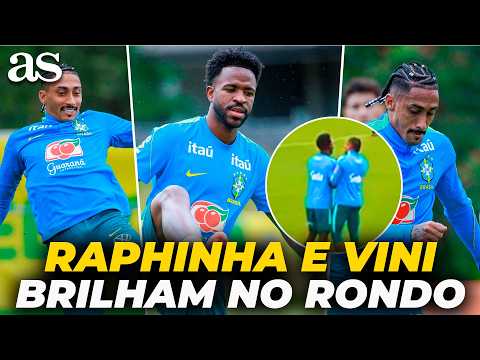RAPHINHA e VINICIUS dão <strong>SHOW</strong> <strong>no</strong> RONDO da SELEÇÃO BRASILEIRA