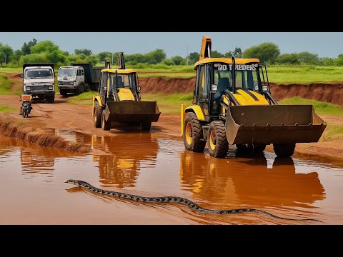 Jcb 3dx Backhoe Machine ‼️TATA Truck Loading Video And Murum Khudai Video Loading Mud 