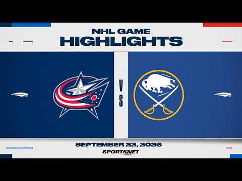 NHL Pre-시즌 하이라이트 | 블루 재킷스 대 세이버스 - 2026년 9월 23일