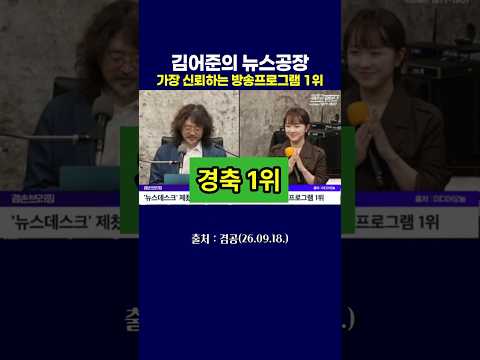 김어준의 뉴스공장 가장 신뢰하는 방송프로그램 1위
