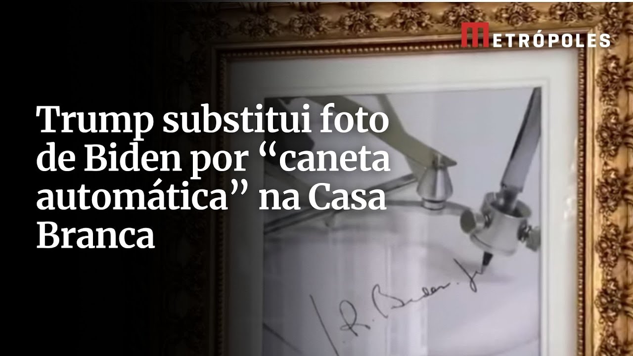 Trump substitui foto de Biden por caneta automática na Casa Branca