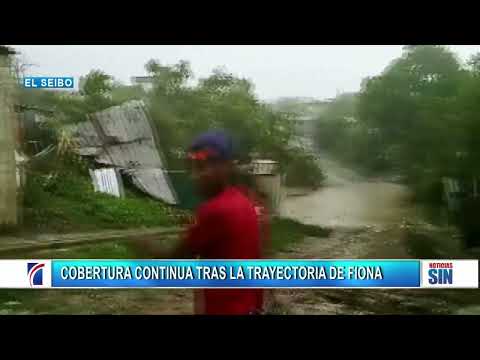 Continúan fuertes los vientos en sector Villa Guerrero en El Seibo por paso de Fiona