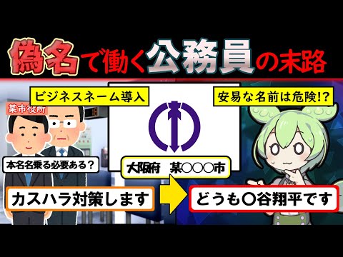 「僞名」を使い働く地方公務員、ずんだもんの末路とは「ビジネスネームとは?」【ずんだもん&ゆっくり解説】