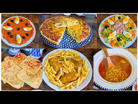 دبارة رمضان تونسية مقرونة جارية دجاج ازعر بطاطا فريت خبز ملاوي كيش مالح سلاطة مفورة سلاطة امك حورية 