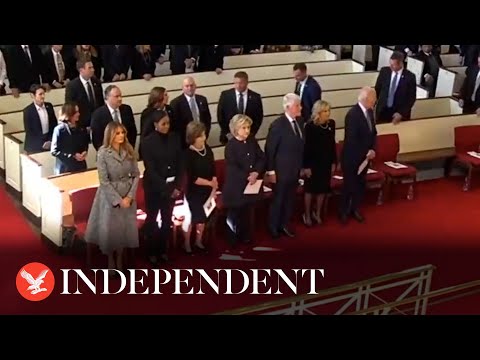 Melania Trump, Michelle Obama, and Laura Bush arrive for Rosalynn Carter's tribute service