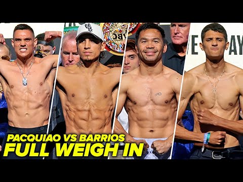 Manny Pacquiao vs Mario Barrios FULL CARD WEIGH IN & FACE OFFS