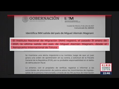 Miguel Alemán Magnani salió de México desde enero