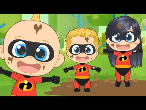 FIVE LITTLE BABIES with The Incredibles 💥 Learn the Numbers with Mr. Incredible and his Family