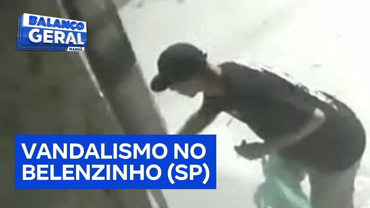 Vandalismo no Belenzinho homem é flagrado depredando vasos e pichando muros