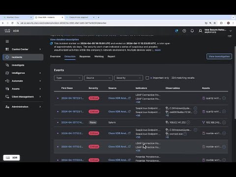 Cisco XDR Incidents