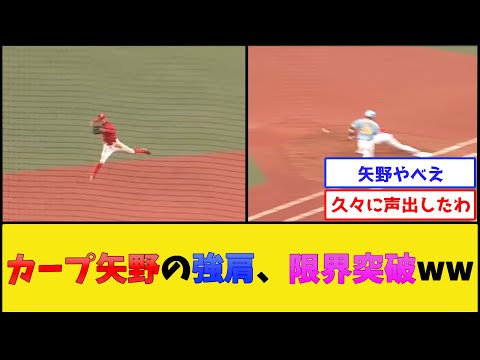 カープ矢野の強肩、限界突破www【広島東洋カープ】【プロ野球なんJ 2ch プロ野球反応集】