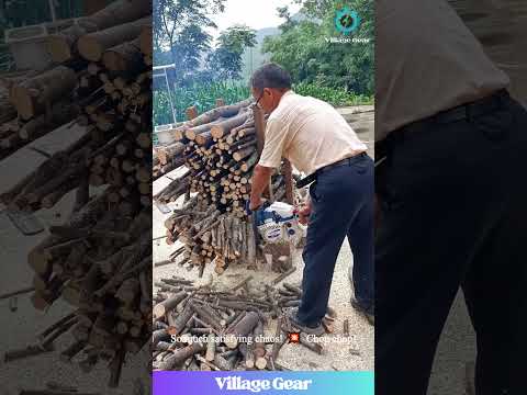 Grandpa vs The Wood Pile! (The Wood Pile Didn't Stand a Chance!)😂 He's a Chainsaw LEGEND! #chainsaw