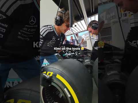 Testing out for the pit crew with Kimi 💪 #kimiantonelli #mercedesf1 #f1