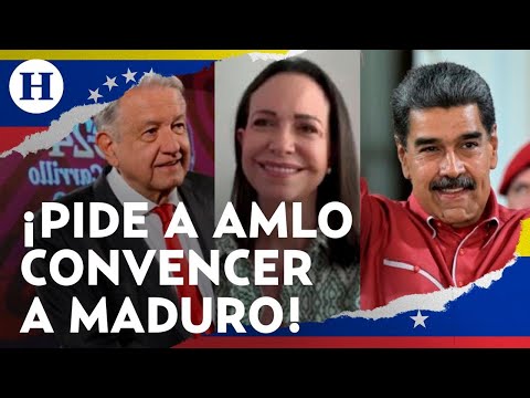 María Corina Machado, líder opositora en Venezuela, solicita ayuda para que Maduro acepte su derrota