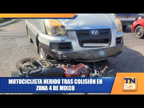 Motociclista herido tras colisión en zona 4 de Mixco