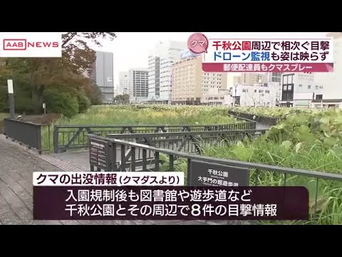 クマ目撃で秋田市中心市街地の千秋公園の立ち入り規制4日目　ドローンでクマ確認されず (2025/10/29 19:55)
