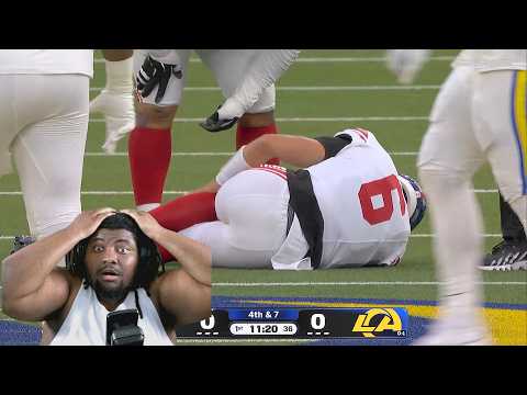 Jaxson Dart GOT HURT WTF New York Giants vs Los Angeles Rams Game Highlights