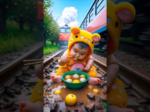 ❤️ Evolution of Baby: Train Attack on Baby for Food Eating #cat #cute #love #shorts BabyLos 35