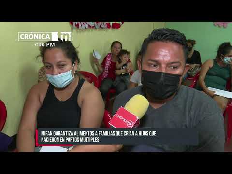 Familias de partos múltiples reciben paquetes con alimentos - Nicaragua
