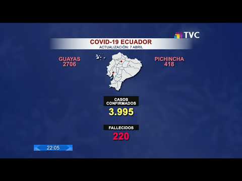 Casos de coronavirus en Ecuador asciende a 3995