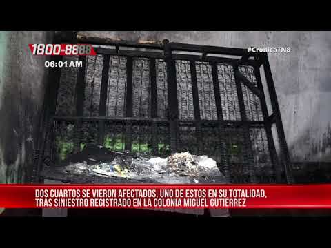 Incendio afecta dos cuartos de una vivienda de la colonia Miguel Gutiérrez - Nicaragua