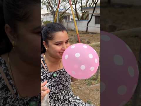 Mom blew a balloon instead of chewing gum 🤣😂