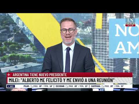 Javier Milei: Alberto me felicitó y me envió a una reunión; Argentina tiene nuevo presidente