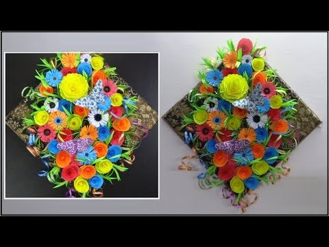 DIY Paper Crafts Flowers Wall Hanging | Floral Wall Decorations Easy | Wall Decor Making