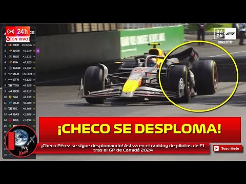 ¡Checo Pérez se sigue desplomando! Así va en el ranking de pilotos de F1 tras el GP de Canadá 2024