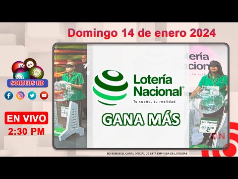 Lotería Nacional Gana Más en VIVO - Resultados 14 enero 2024