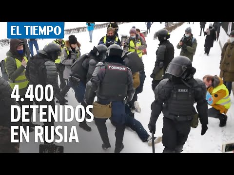 La polici?a rusa detiene a ma?s de 4 400 personas en manifestaciones pro Navalni
