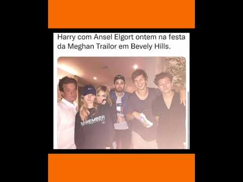 Harry com Ansel Elgort ontem na festa da Meghan Trailor em Bevely Hills.