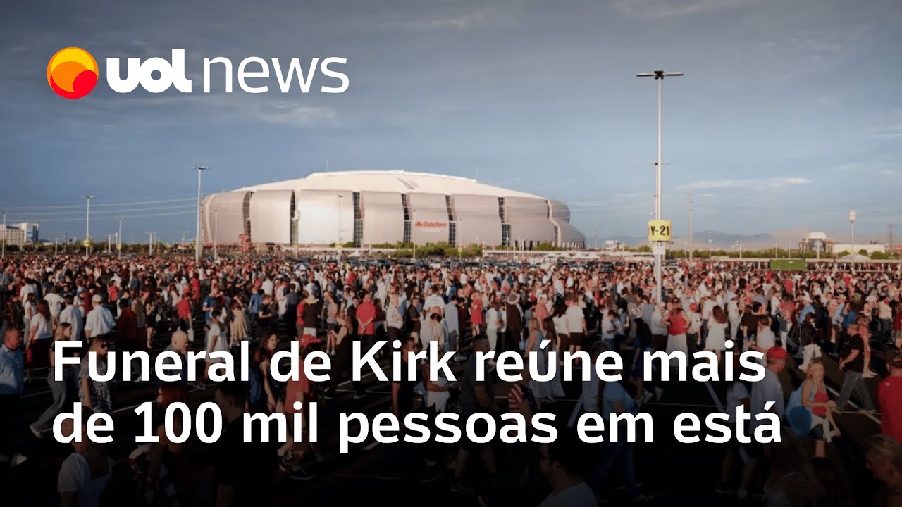 Funeral de Kirk reúne mais de 100 mil pessoas em estádio, com Musk e Trump