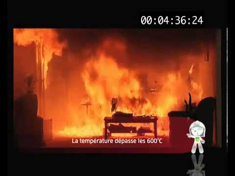 Vidéo simulation d'un incendie domestique - Feu dans une maison