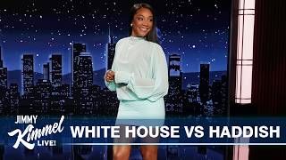 Thumbnail for the video "Trump Says Iran Ceasefire is “Over,” White House Mad at Tiffany Haddish & She Finds a Baby Daddy" from Jimmy Kimmel Live