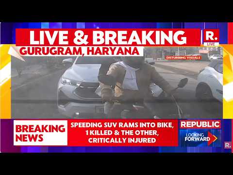 BREAKING LIVE: Speeding SUV Rams Into Bike, 1 Killed & Other Critically Injured