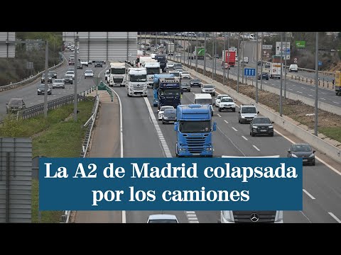 Colapsada la A2 en Madrid por los camiones