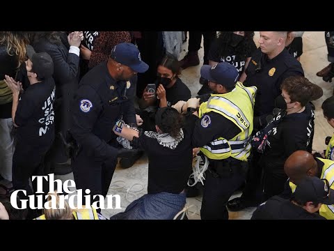 Protesters calling for ceasefire in Israel-Hamas war arrested in US Capitol building
