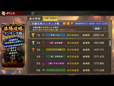 【三國志覇道】　洛陽攻略イベ　【曹操鯖 三国志 霸道】