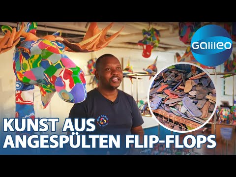 3000 angespülte Flip-Flops pro Woche: So entsteht aus abgenutzten Latschen Kunst