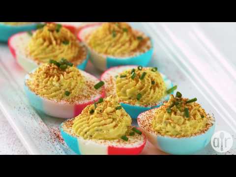 Red, White and Blue Deviled Eggs | 4th of July Recipes | Allrecipes.com