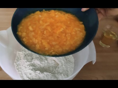 Смешайте муку и апельсин  Постный кекс без яиц