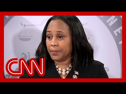 Fulton County District Attorney Fani Willis speaks after Trump election case indictment is unsealed