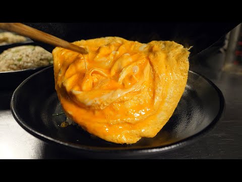 일본 촉촉한 계란볶음밥, 라멘 / japanese egg fried rice, ramen - japanese street food
