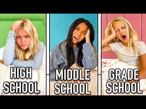 HIGH SCHOOL vs MIDDLE SCHOOL vs ELEMENTARY | Morning Routine w/ 16 kids