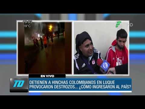 Hinchas colombianos fueron detenidos en Luque