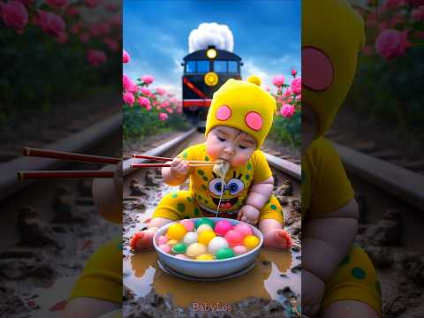 ❤️ Evolution of Baby: Train Attack on Baby for Food Eating #cat #cute #love #shorts BabyLos 108